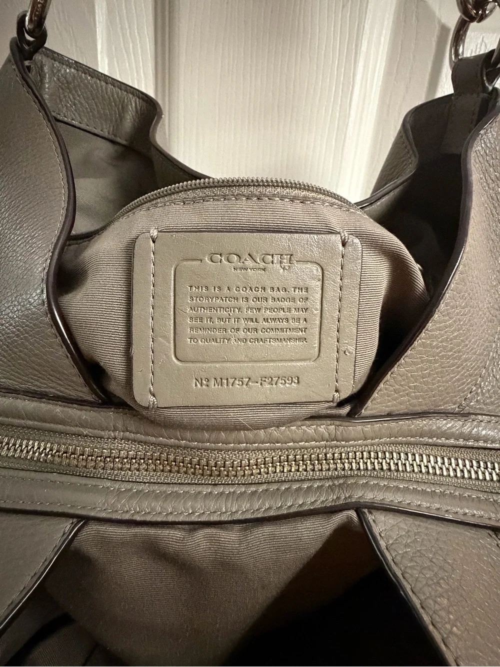 Coach Pebbled Leather Shoulder Bag in Gray